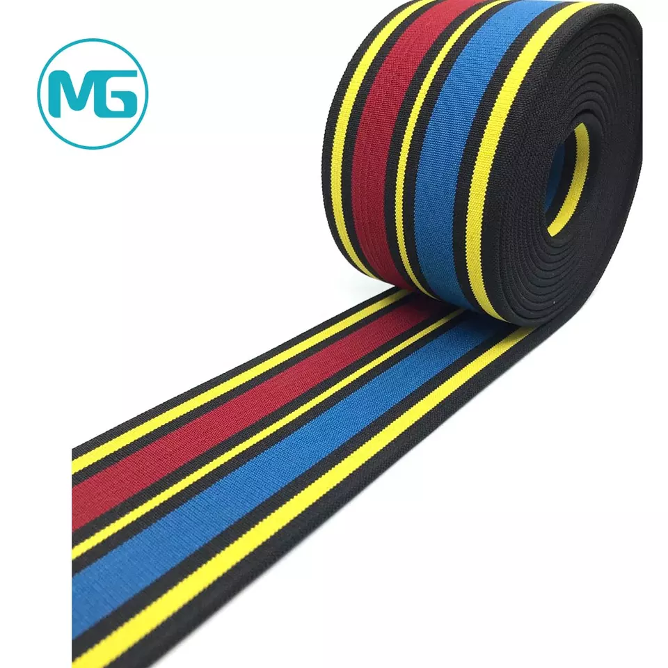 75MM*3.2MM特多间色强力松紧带 / 75MM Polyester Multi Color Woven Elastic Band