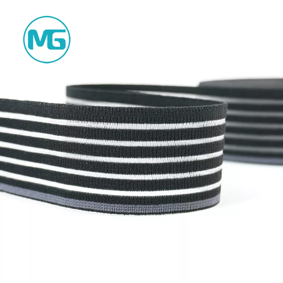 40MM*1.1MM伸缩尼龙中空间色松紧带(环保) / Factory Wholesale Transparent 40Mm Nylon Breathable  Elastic Band For Bracers