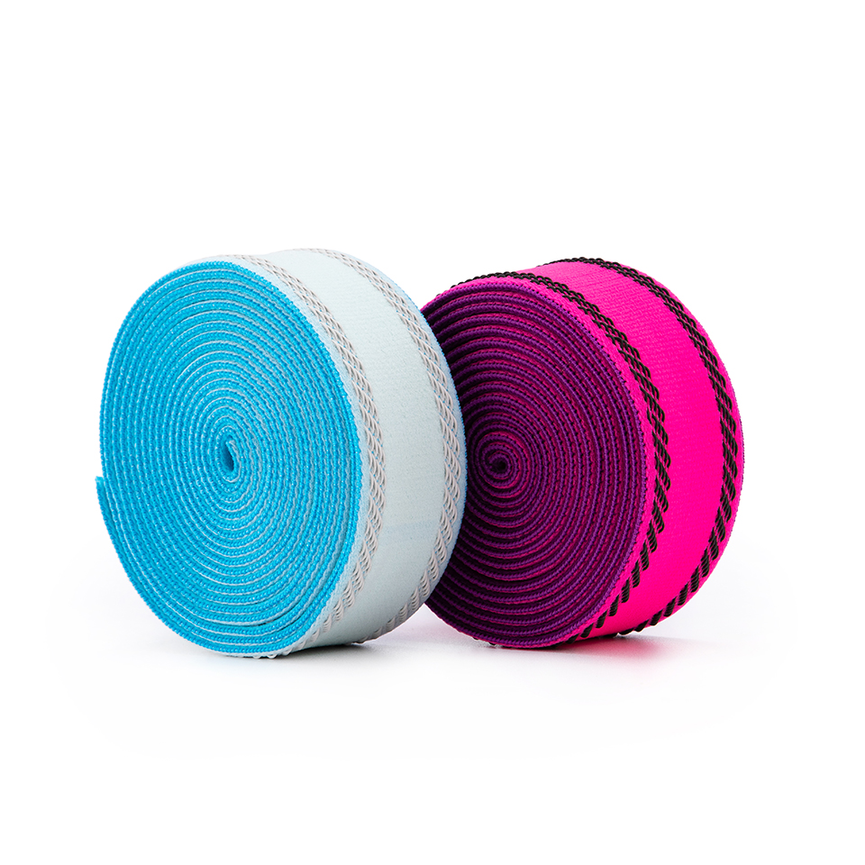 40MM*2.4MM伸缩尼龙浮胶间色高速松紧带(浮10条橡筋) / 40MM Wooly Stretch Nylon  Non-Slip Jacquaard Elastic Band