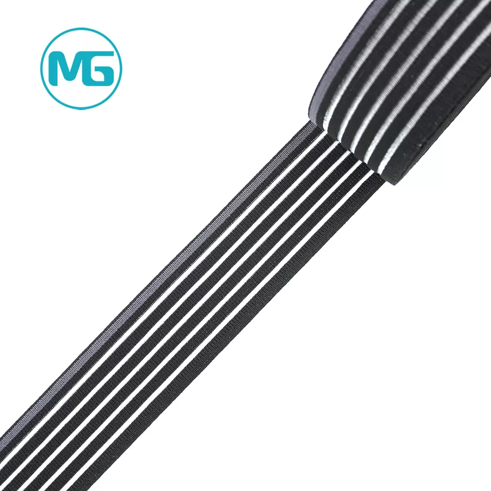 40MM*1.1MM伸缩尼龙中空间色松紧带(环保) / Factory Wholesale Transparent 40Mm Nylon Breathable  Elastic Band For Bracers