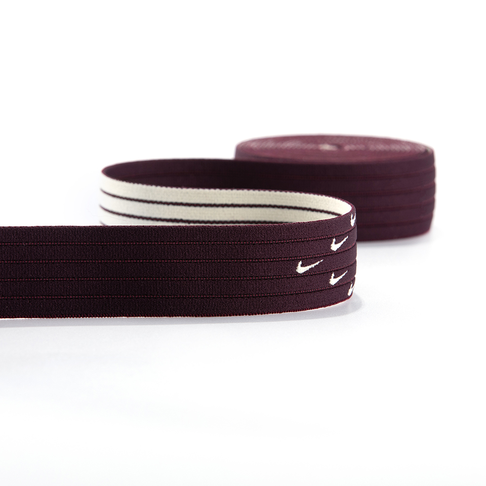 30MM*1.8MM伸缩尼龙提花松紧带(环保) / 30MM Wooly Stretch Nylon Nike Jacquard Elastic Band