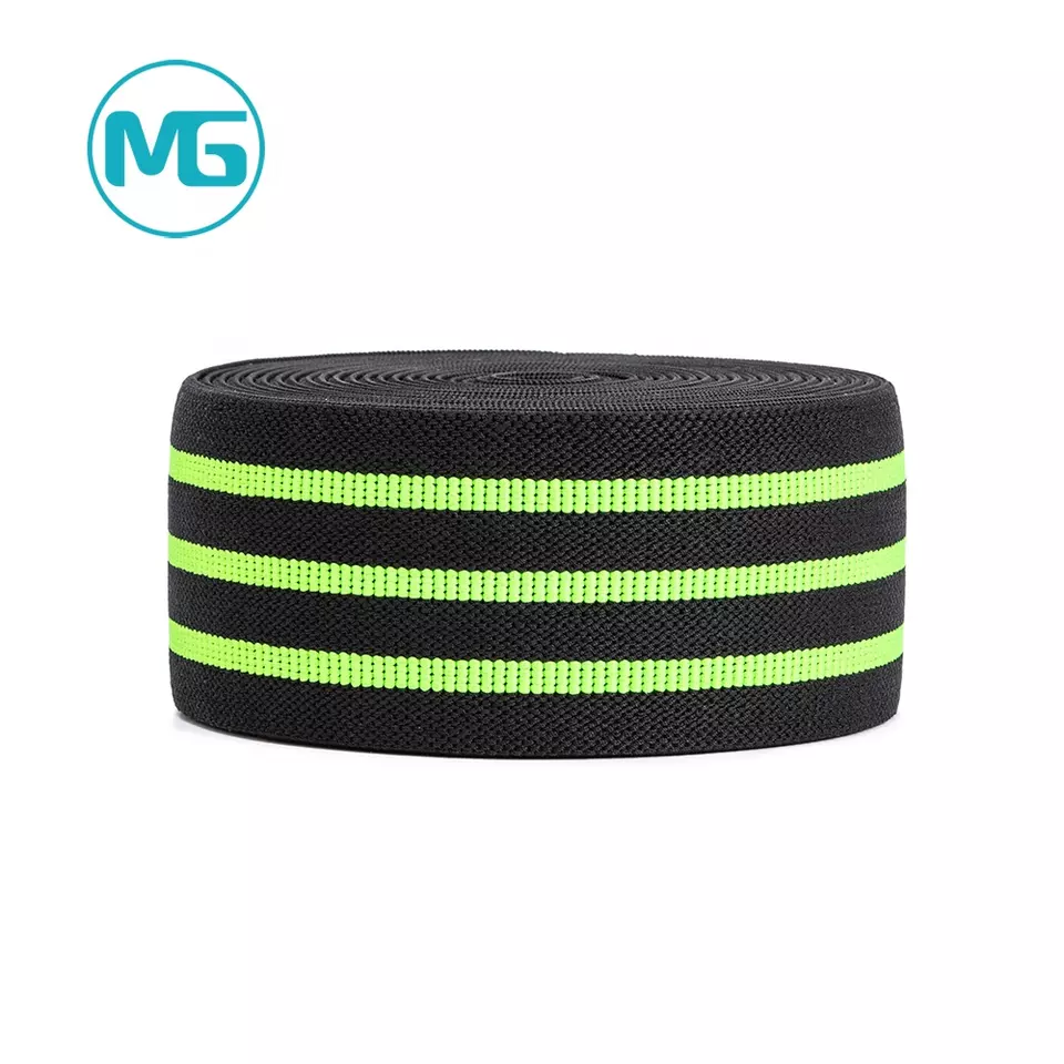 80MM*3.4MM SP线间色高速松紧带 / 80MM Spun Polyester Multi Color Woven Elastic Band