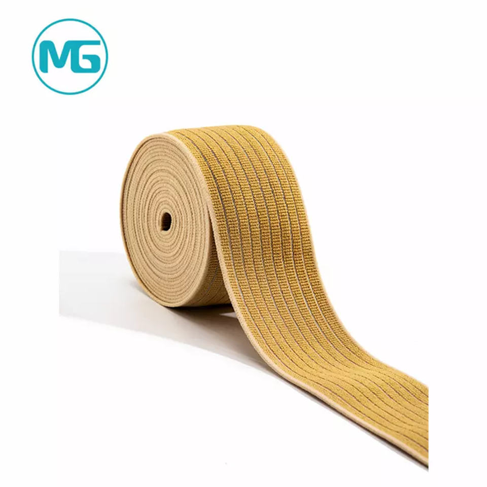 64MM*1.4MM纯棉中空松紧带(9坑) / 64MM Cotton Breathable High-Speed Elastic Band For Waist Pads