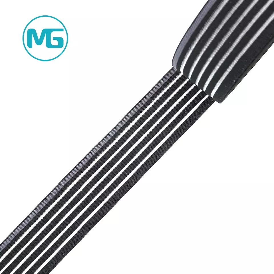 40MM*1.1MM伸缩尼龙中空间色松紧带(环保) / Factory Wholesale Transparent 40Mm Nylon Breathable  Elastic Band For Bracers