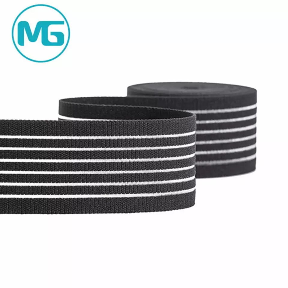 25MM*1.1伸缩尼龙松紧带(4坑) / 25MM Wooly Stretch Nylon Woven Elastic Band 
