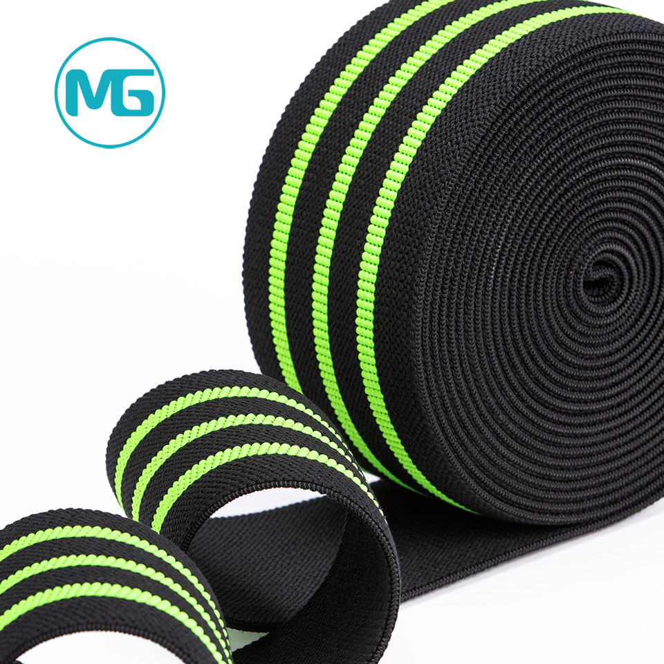 80MM*3.4MM SP线间色高速松紧带 / 80MM Spun Polyester Multi Color Woven Elastic Band