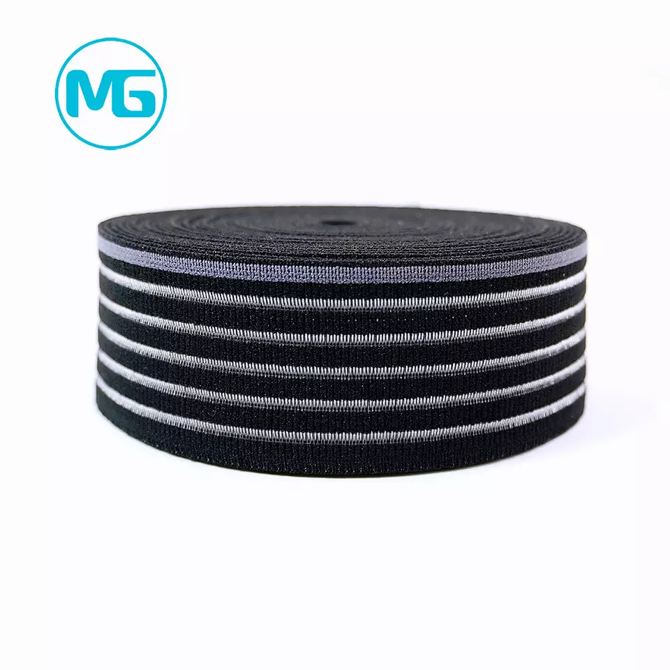 40MM*1.1MM伸缩尼龙中空间色松紧带(环保) / Factory Wholesale Transparent 40Mm Nylon Breathable  Elastic Band For Bracers