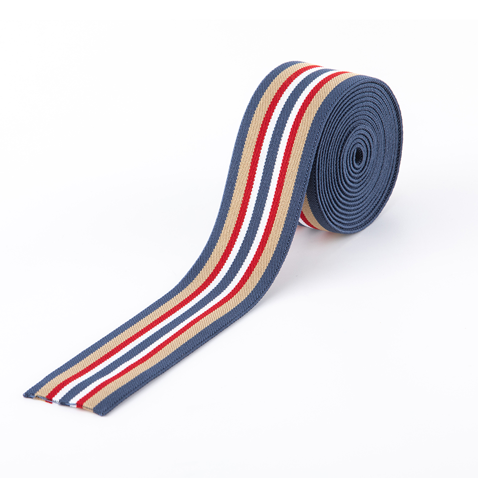 45MM*2.2MM特多间色高速松紧带 / 45MM Polyester Multi Color Woven Elastic Band