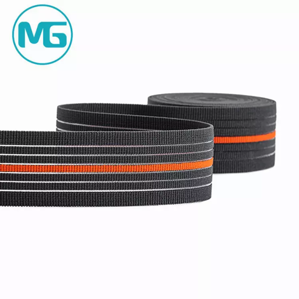 2''*1.7MM伸缩尼龙高速间色中空松紧带 / 2 Inch Wooly Strech Nylon Multi color Woven Breathable Elastic Band