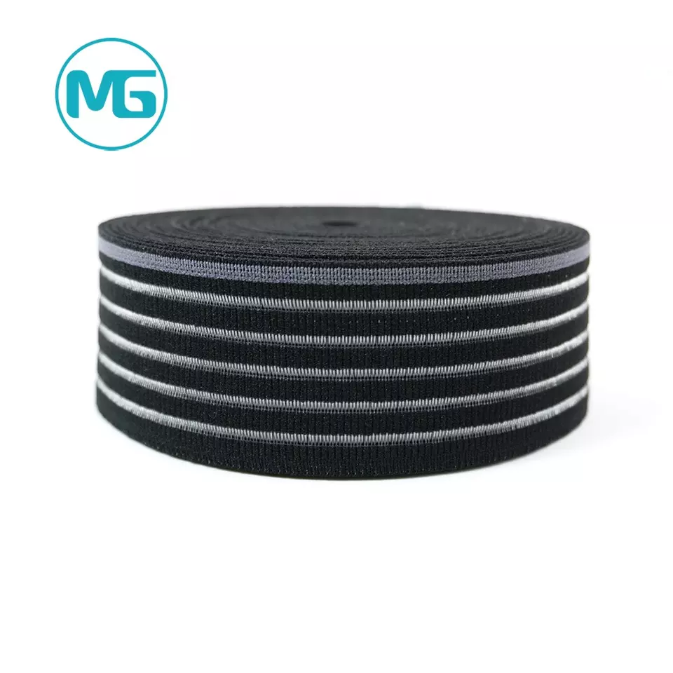 40MM*1.1MM伸缩尼龙中空间色松紧带(环保) / Factory Wholesale Transparent 40Mm Nylon Breathable  Elastic Band For Bracers