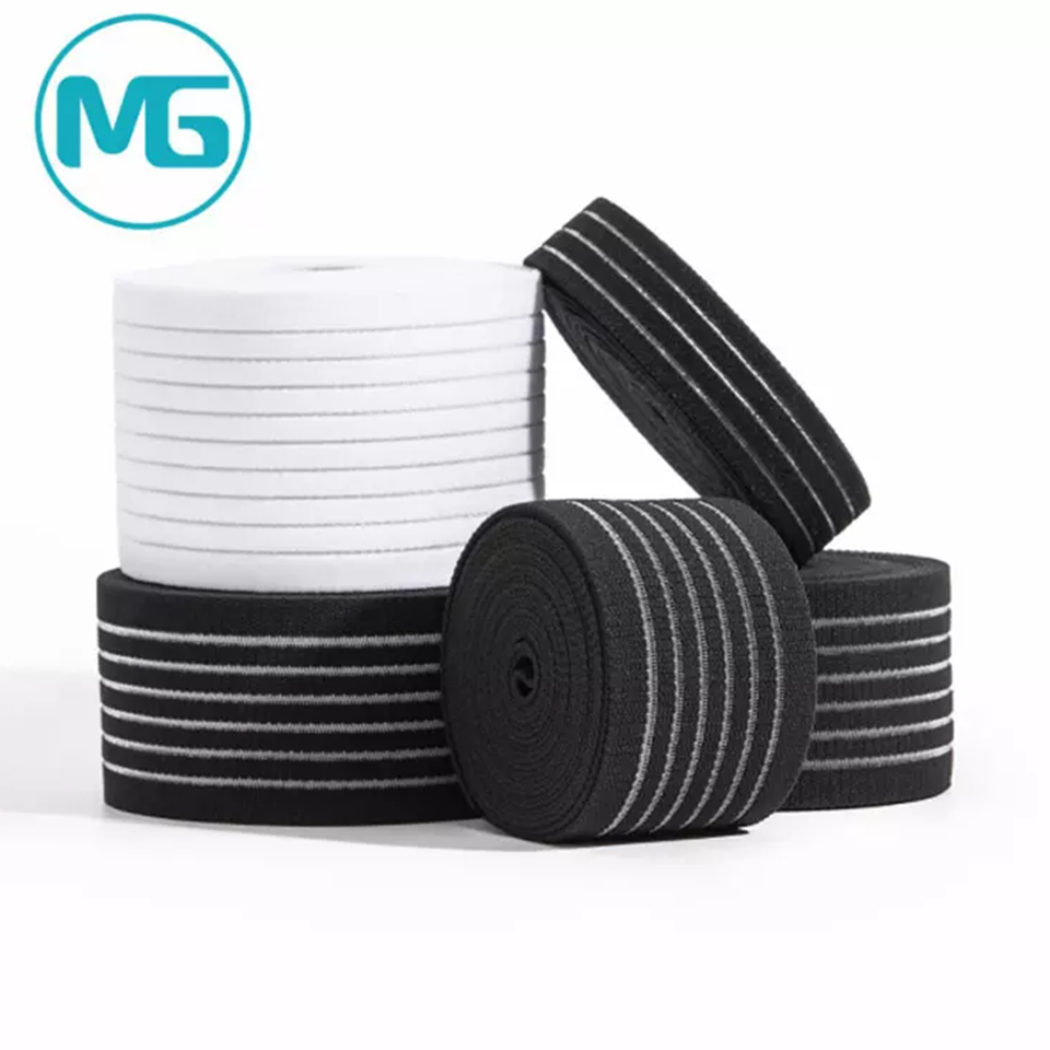 25MM*1.1伸缩尼龙松紧带(4坑) / 25MM Wooly Stretch Nylon Woven Elastic Band 