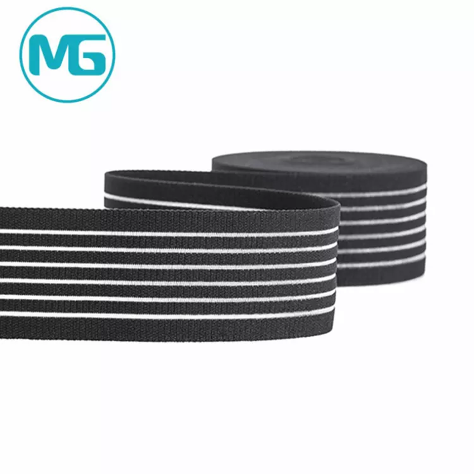 25MM*1.1伸缩尼龙松紧带(4坑) / 25MM Wooly Stretch Nylon Woven Elastic Band 
